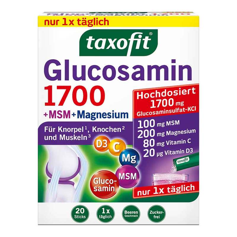 Taxofit Glucosamine 1700 + MSM + Magnesium Sticks 20 pcs