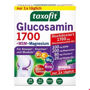 مکمل گلوکزامین 1700 + منیزیوم + ویتامین C + ویتامین D3  تکسوفیت _ بسته ی 20 عددی