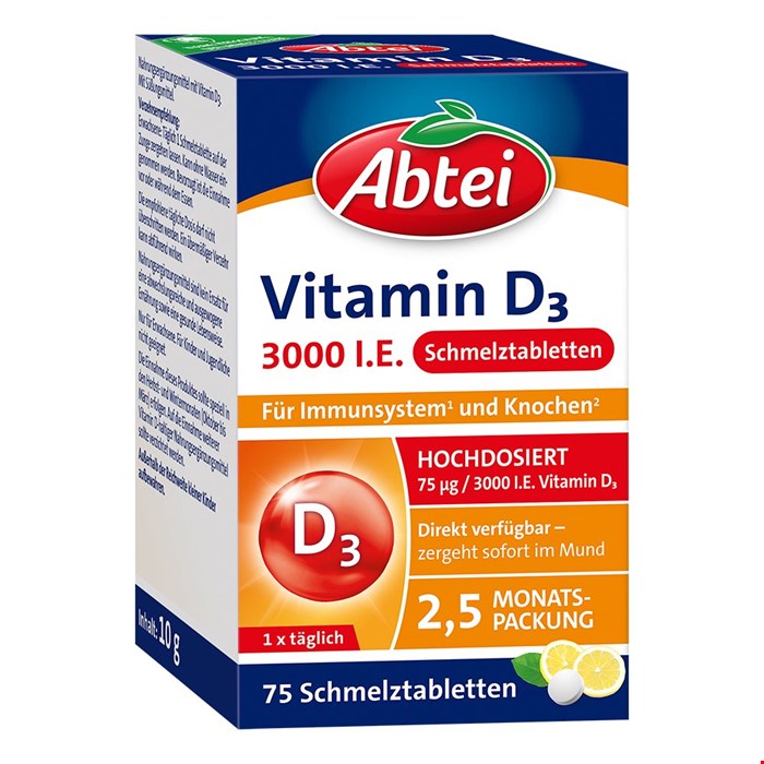 مکمل ویتامین D3 3000 آبتای _ بسته 75 عددی