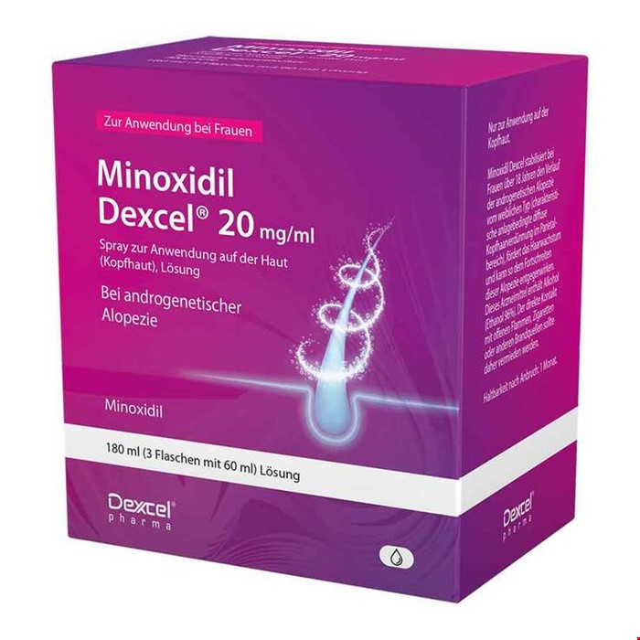 محلول ماینوکسیدیل 2 درصد دکسل _ مخصوص بانوان _ (بسته 3 عددی ×60 میلی لیتری)