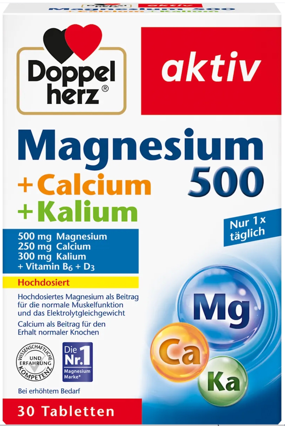 Magnesium 500 + Calcium + Potassium Tablets 30 pcs Doppelherz 