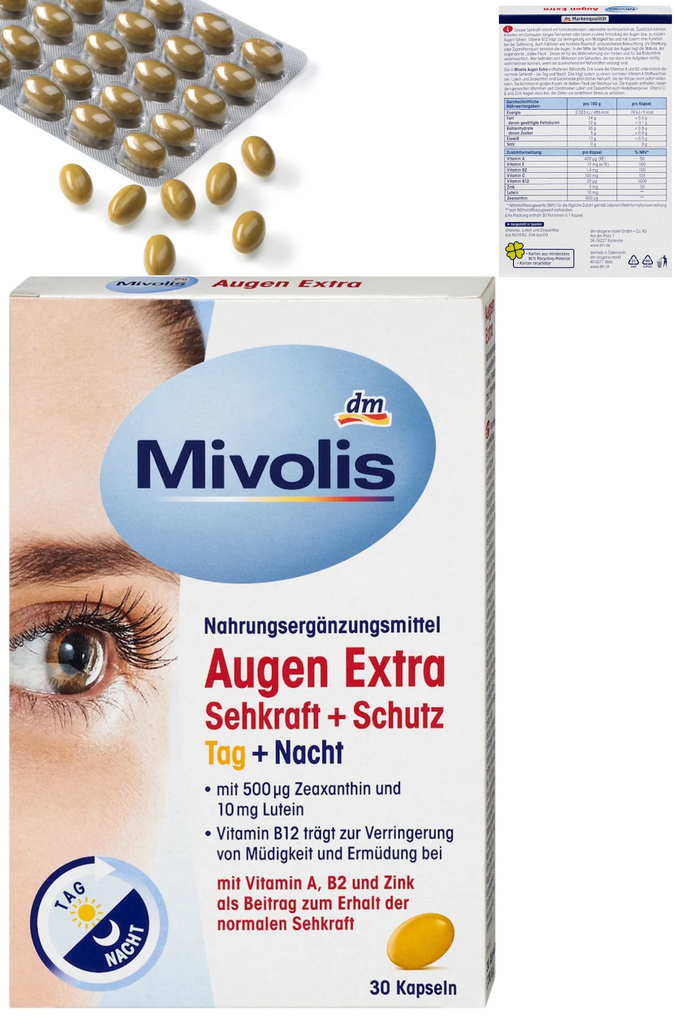 Eyes Extra Vision + Protection, Day + Night, Capsules, 30 pcs., 28.8 g
