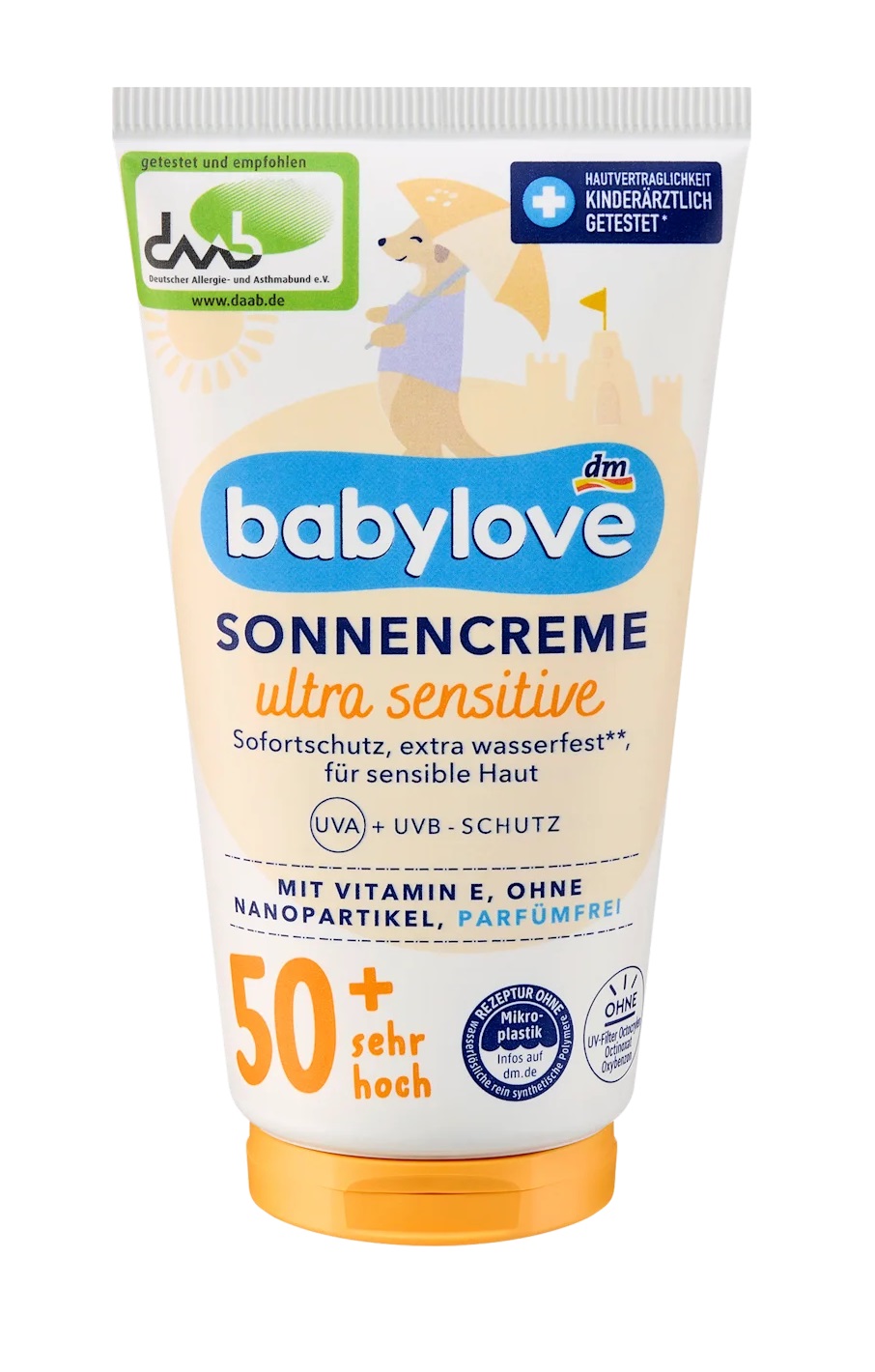 babylove Baby sunscreen ultra sensitive SPF 50+, 75 ml