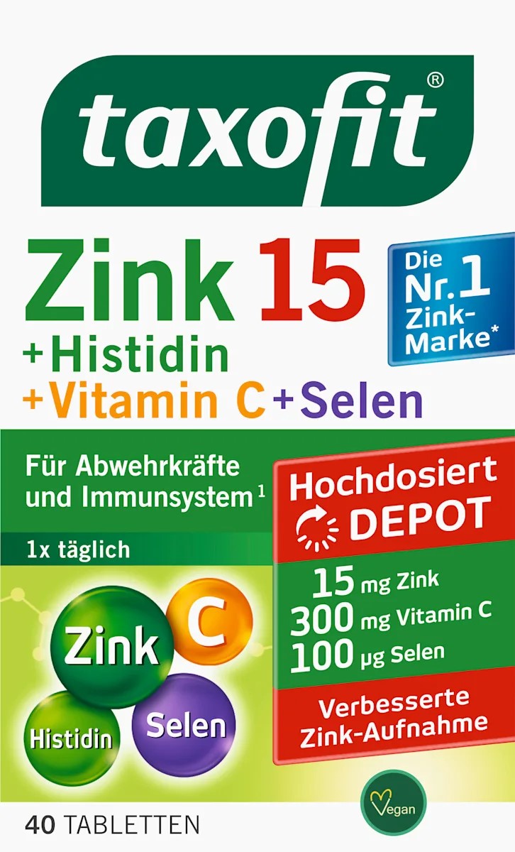 Taxofit Zinc + Histidine + Vitamin C + Selenium Tablets 40 pcs