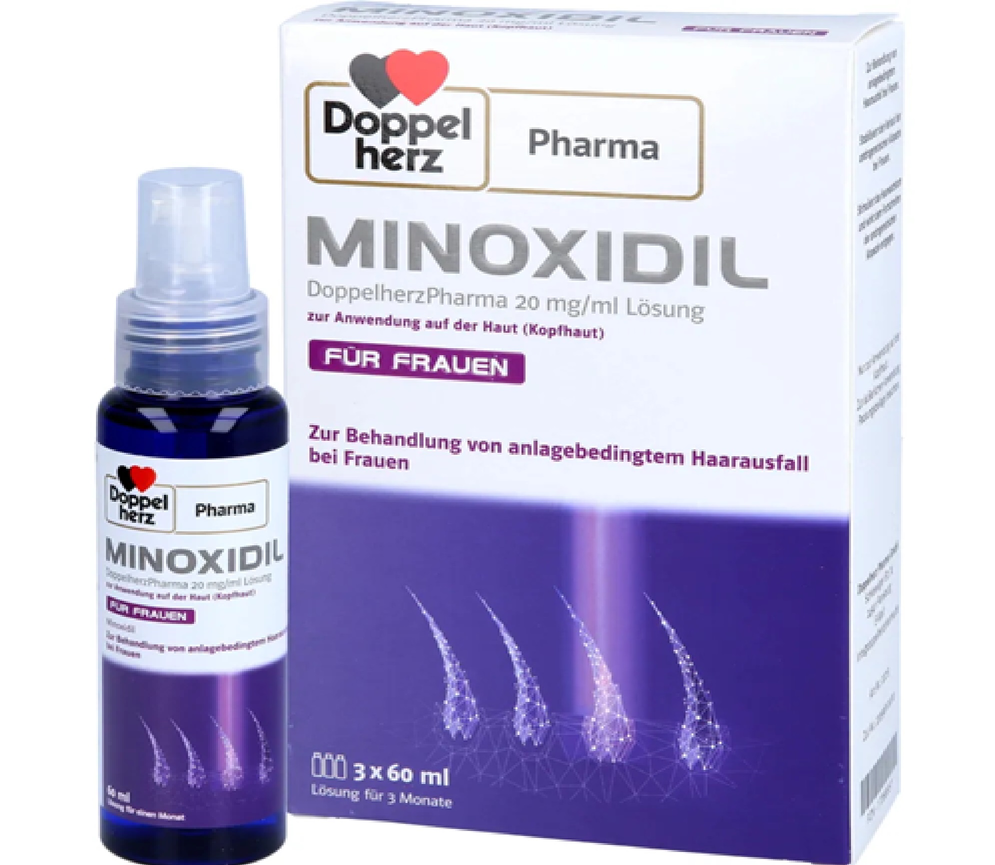 Doppelherz Minoxidil 20 mg/ml 3x60 ml for women