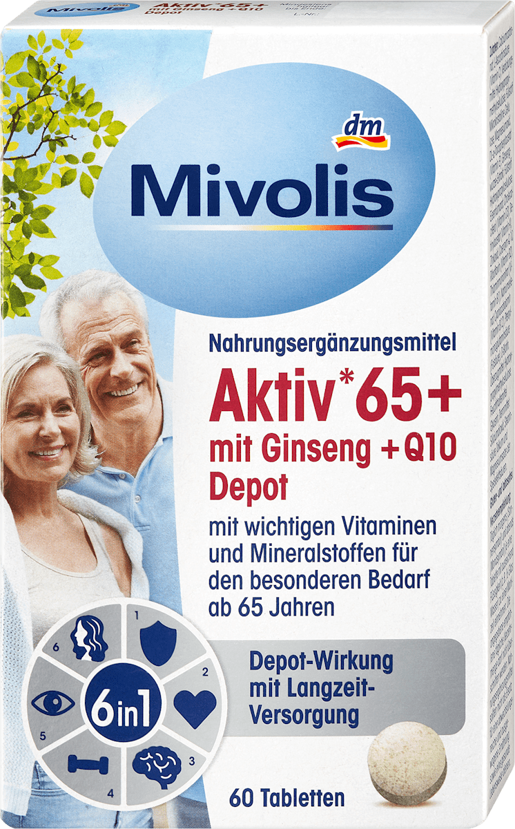 Mivolis Aktiv 65+ mit Ginseng & Q10 Depot 60 St