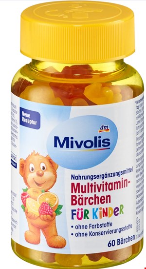 پاستیل مولتی‌ویتامین کودک Mivolis (خرس‌های ویتامینی) - ۶۰ عددی