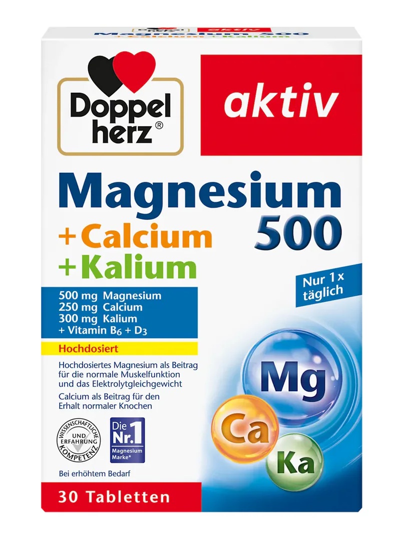 Magnesium 500 + Calcium + Potassium Tablets 30 tablets