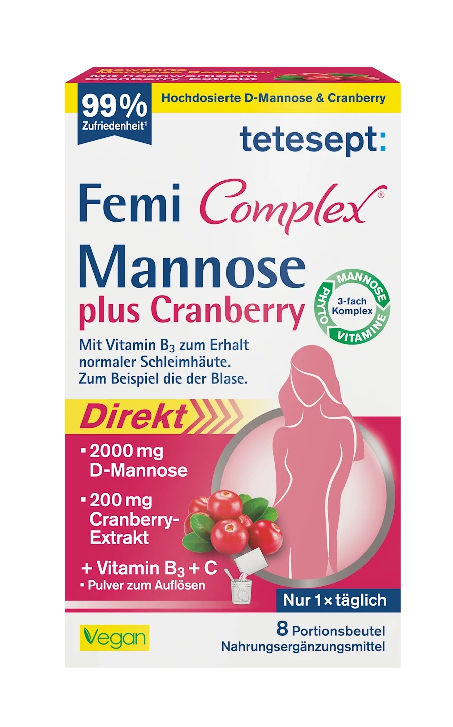 tetesept Femi Complex Mannose plus Cranberry Sachets 8 pcs
