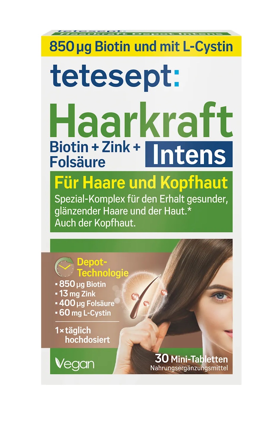 tetesept Haarkraft Depot Intens mini tablets, 30 pcs