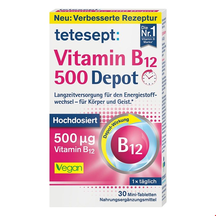 مکمل ویتامین B12 تتسپت 500 میلی گرم _ بسته ی 30 عددی