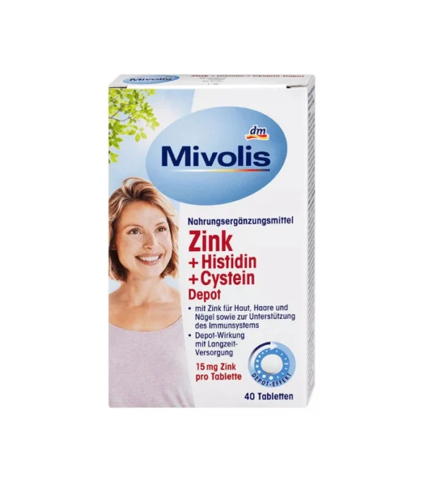 قرص زینک 15 میلی‌گرم + هیستیدین + سیستئین میوولیس Mivolis Zink 15 + Histidin + Cystein