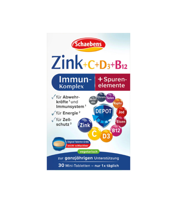 قرص ایمیون کور زینک و ویتامین C D3 B12 شائبنز 30 عدد