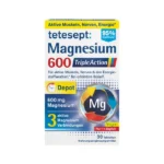 قرص منیزیم ۶۰۰ تتسپت Magnesium 600 Triple Action، بسته ۳۰ عددی