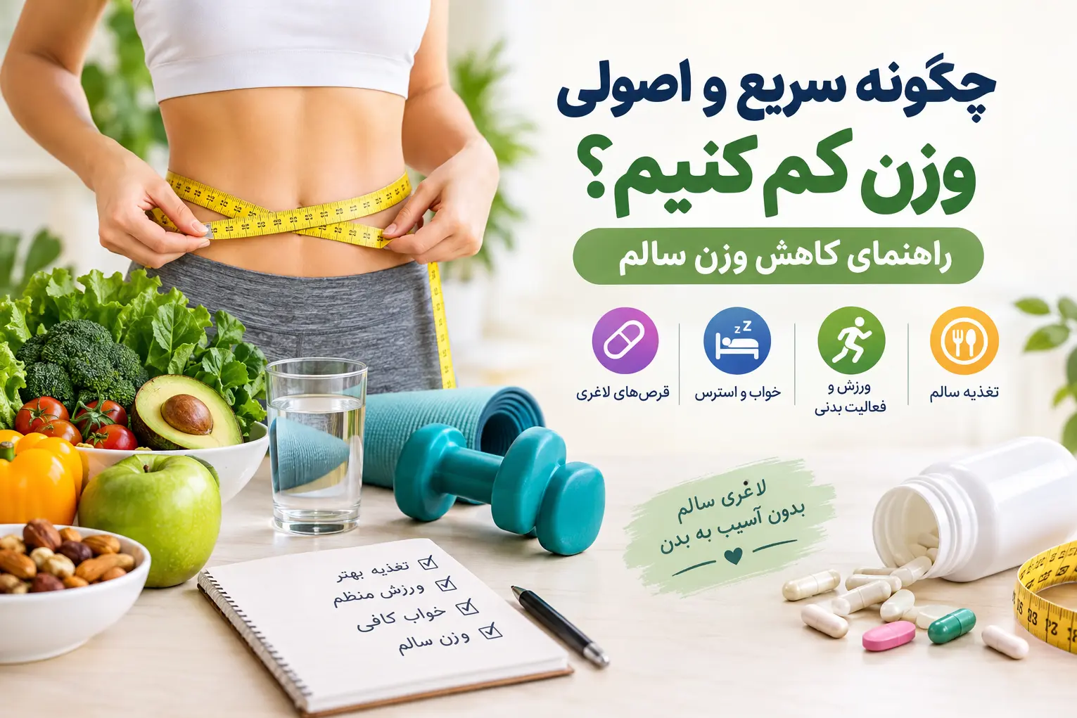 چگونه سریع و اصولی وزن کم کنیم؟ راهنمای کاهش وزن سالم